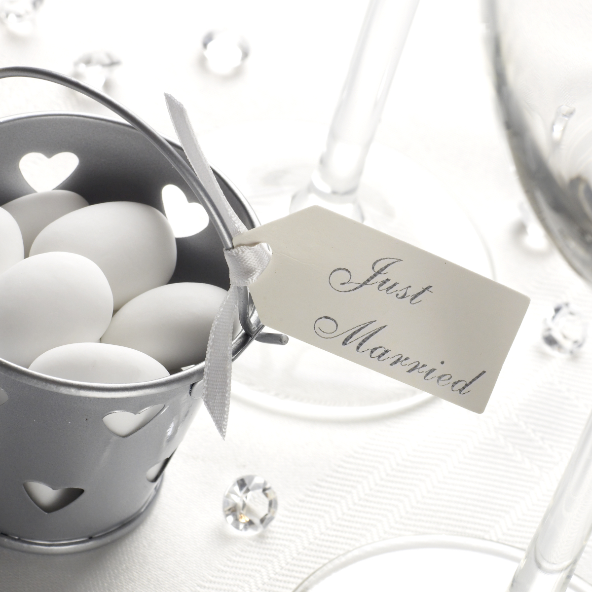 Anhänger Just Married Creme