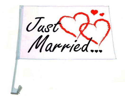 Autofahne Just Married