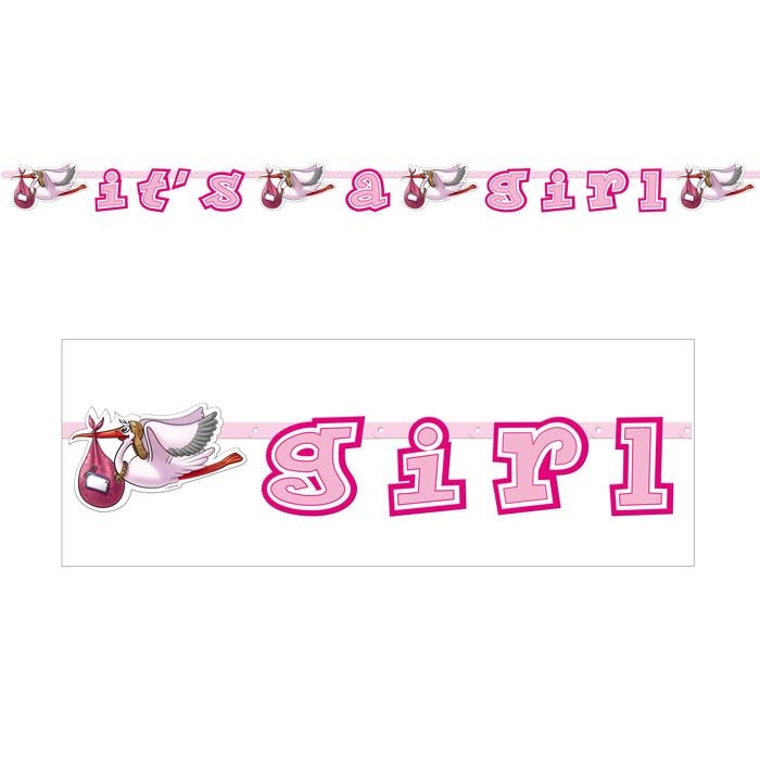 Banner It´s a girl - Rosa