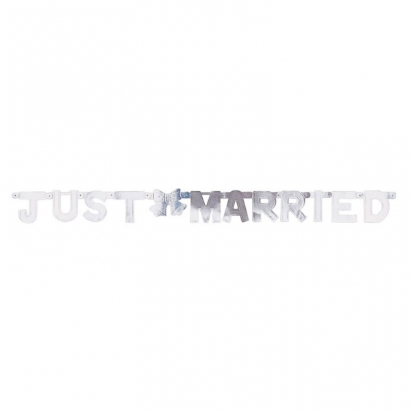 Banner Just Married - Silber