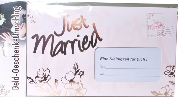 Billet Geldkuvert Just Married Groß