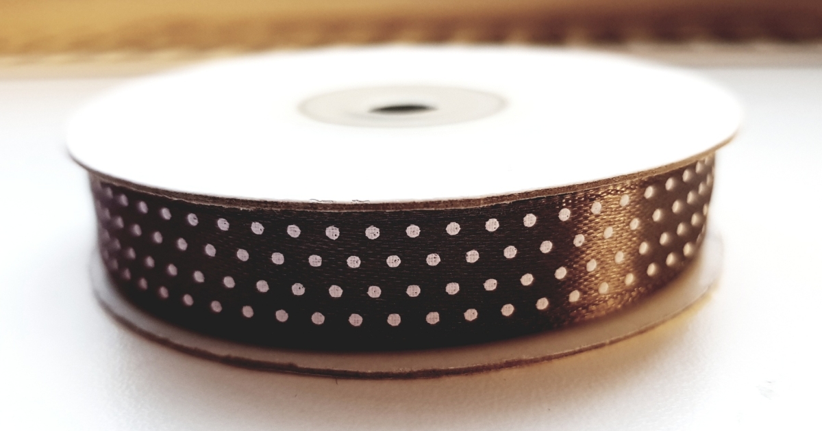 Geschenkband Punkte Braun