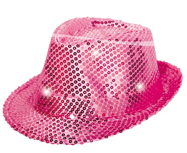 Glamourhut Pink mit LED