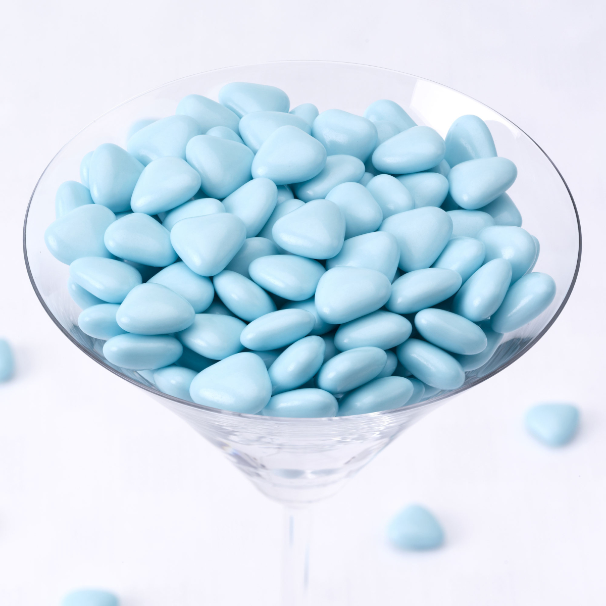 Herz Dragees Hellblau