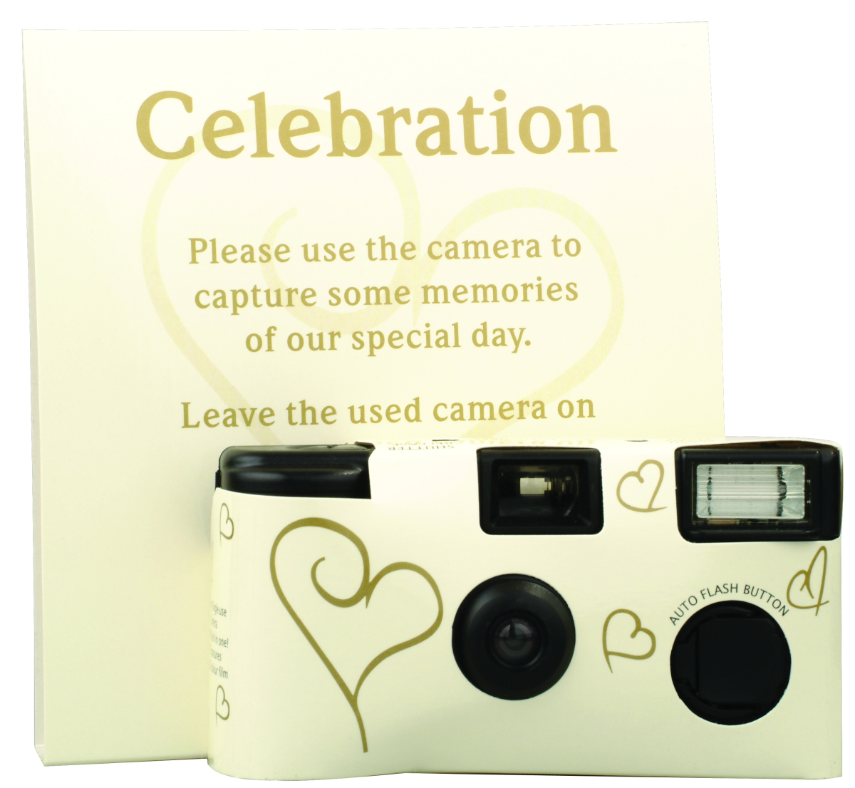 Hochzeitskamera Herzen Gold