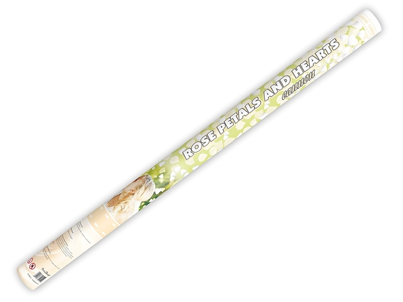 Konfettikanone Blüten und Herzen 80 cm