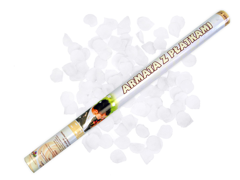 Konfettikanone klein Weiß