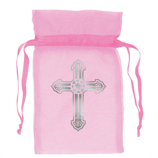 Organzasäckchen Kreuz Rosa