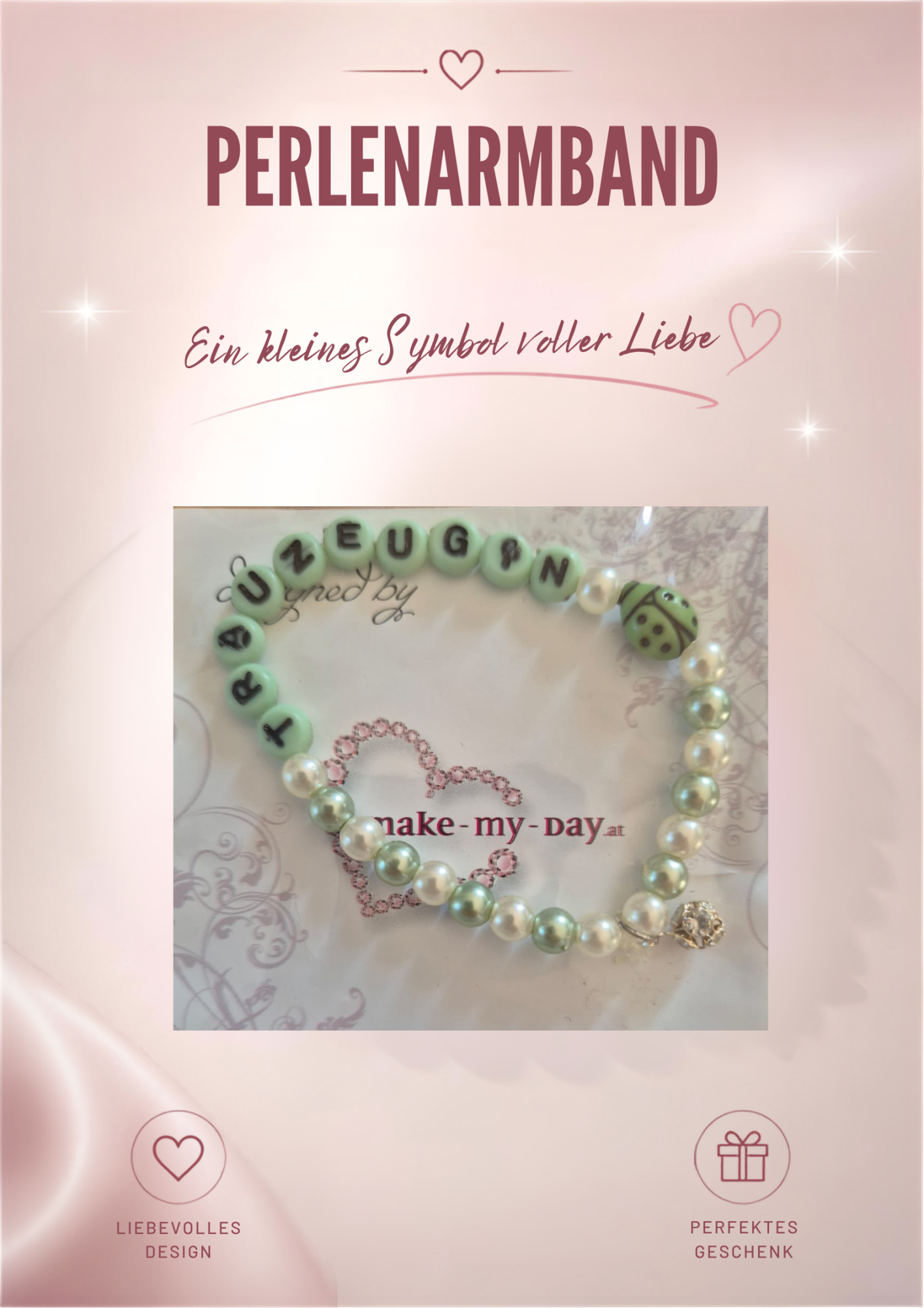 Perlenarmband Grün / Trauzeugin
