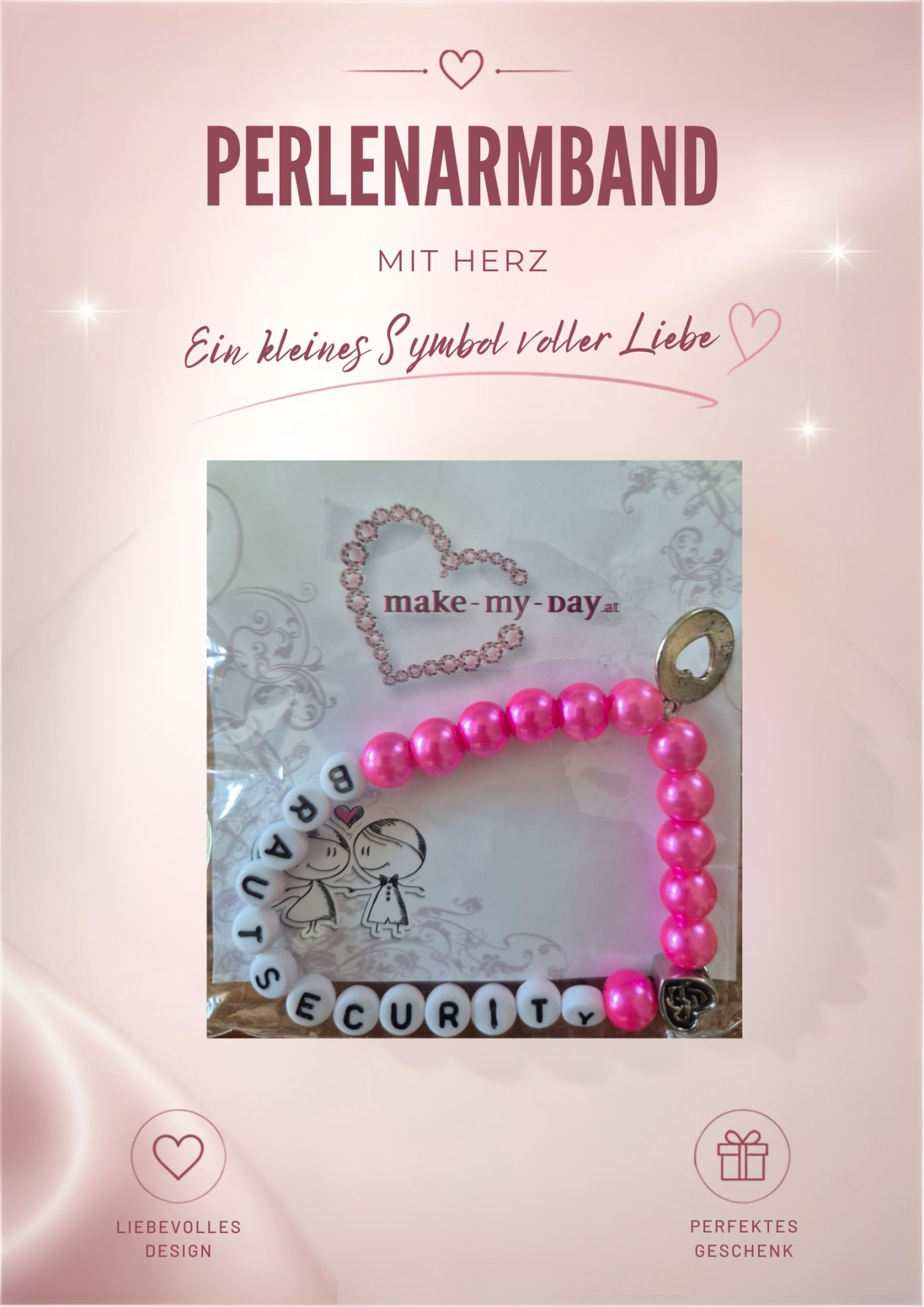 Perlenarmband Pink / Brautsecurity