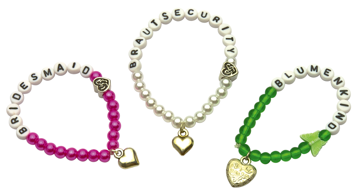 Perlenarmband Rot / Bride to be