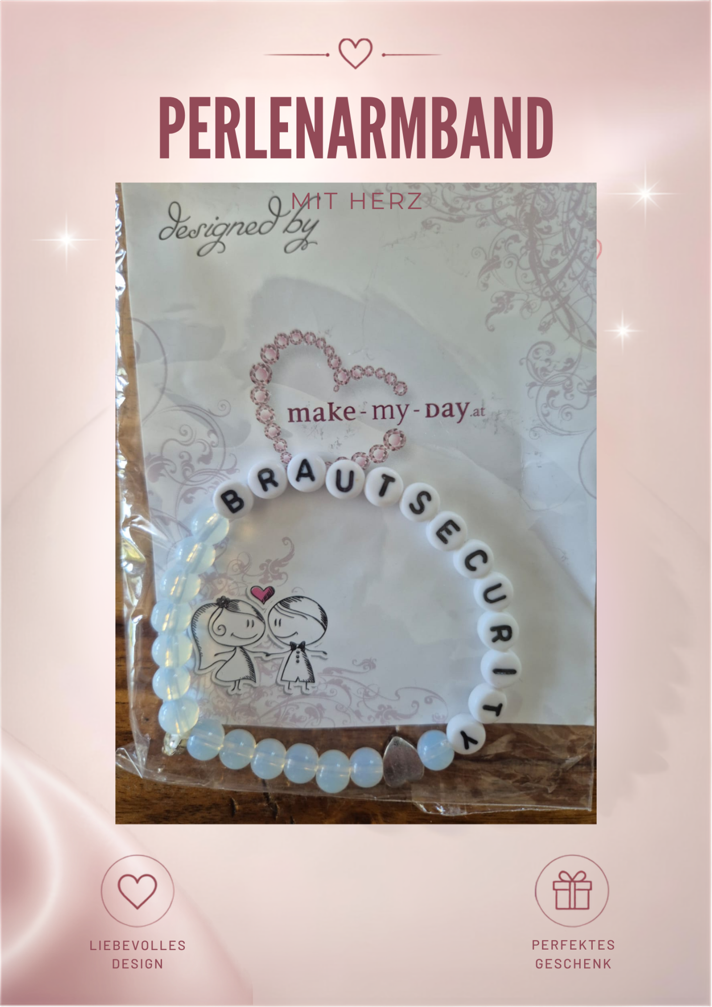 Perlenarmband Transparent / Brautsecurity