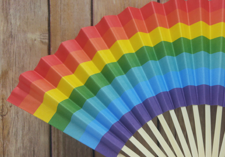 Premium Papierfächer Regenbogen