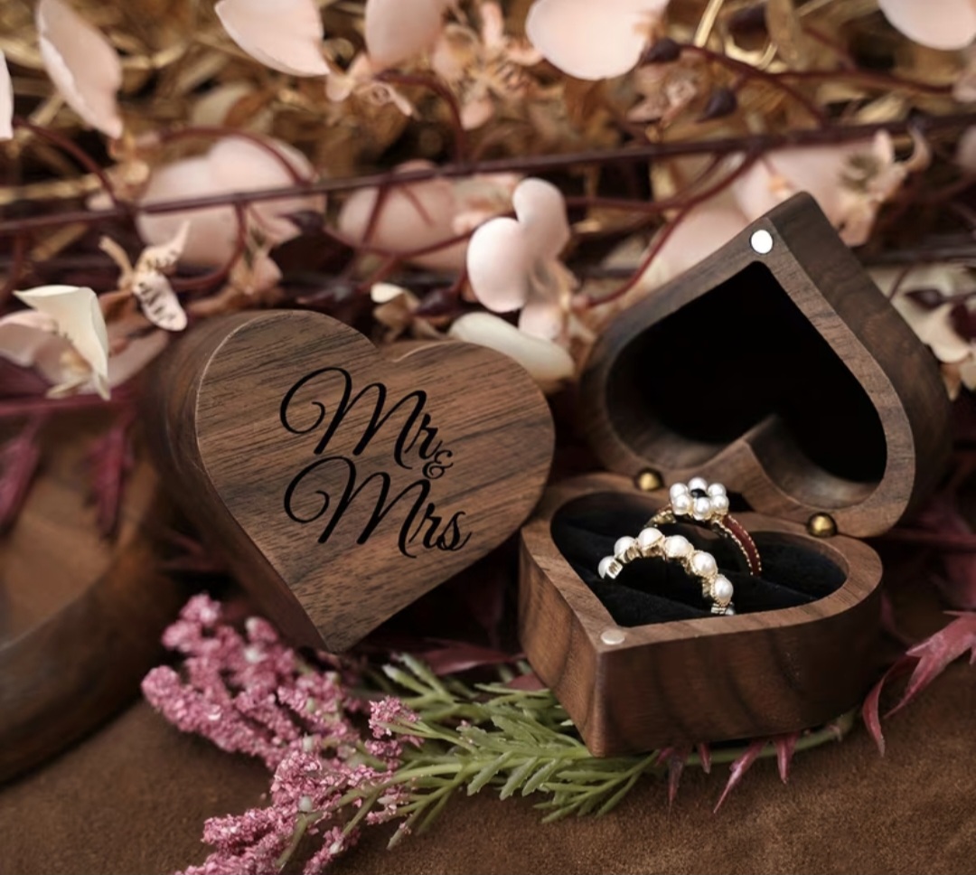 Ringbox Ringdose Schatulle Rustikal Herz