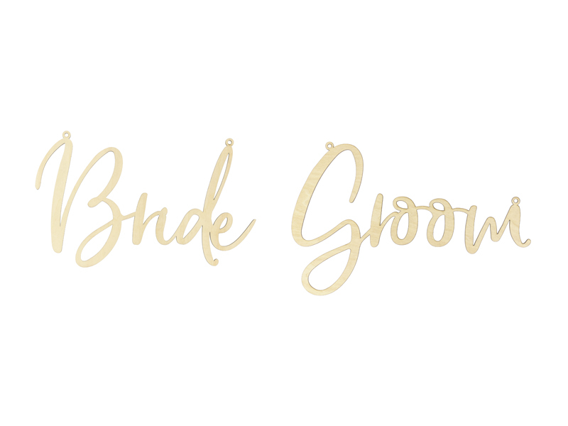 Sesselschilder Bride & Groom Rustikal