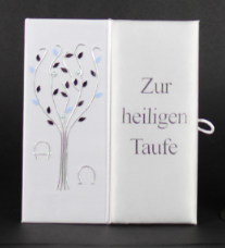 Taufbrief Lebensbaum Rosa oder Blau Blau