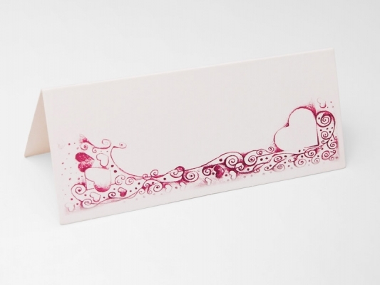 Tischkarte Rosarot