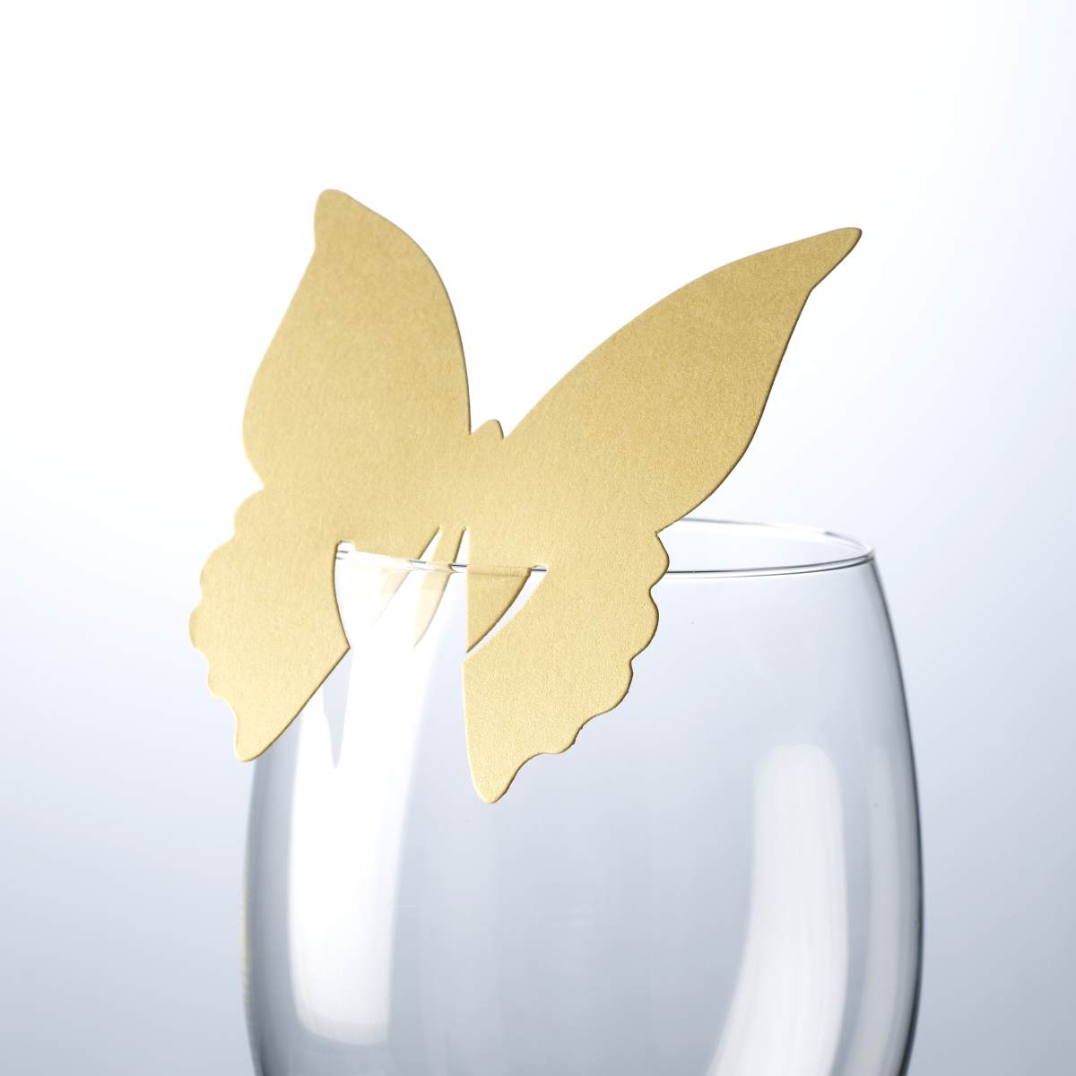 Tischkarte Schmetterling Gold
