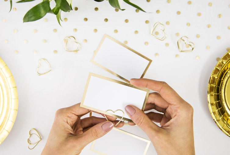 Tischkartenhalter Herz Gold