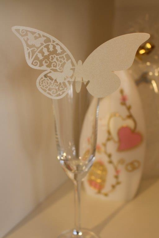 Tischkarte Papillon Vintage