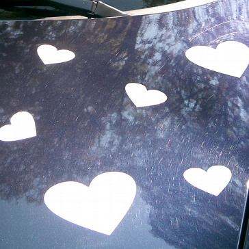 Autoaufkleber Herzen Weiß klein