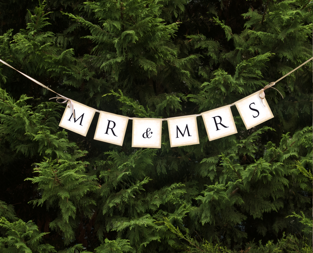 Banner Mr. & Mrs. - Retro