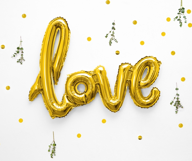 Folienballon LOVE Gold Kinky