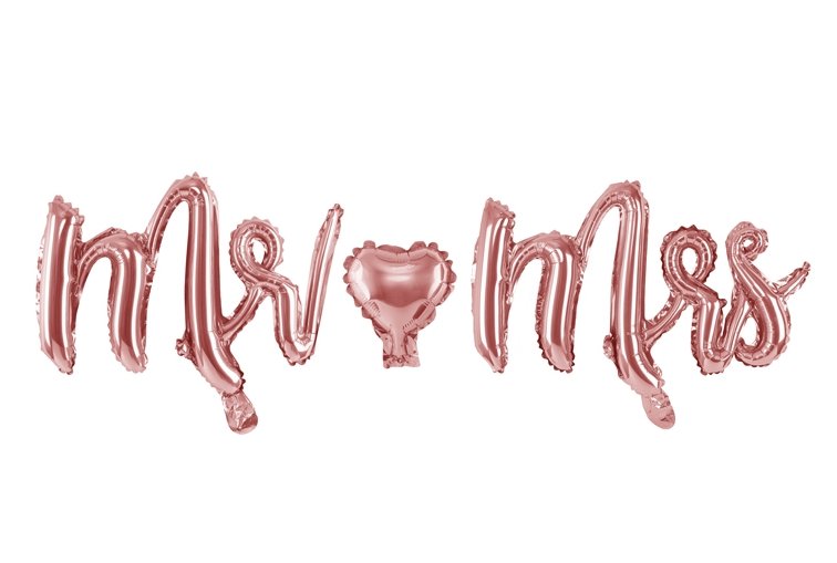 Folienballon Mr. & Mrs.-Rosa