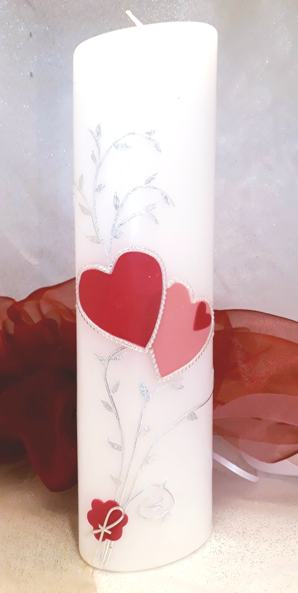 Hochzeitskerze Doppelherzen