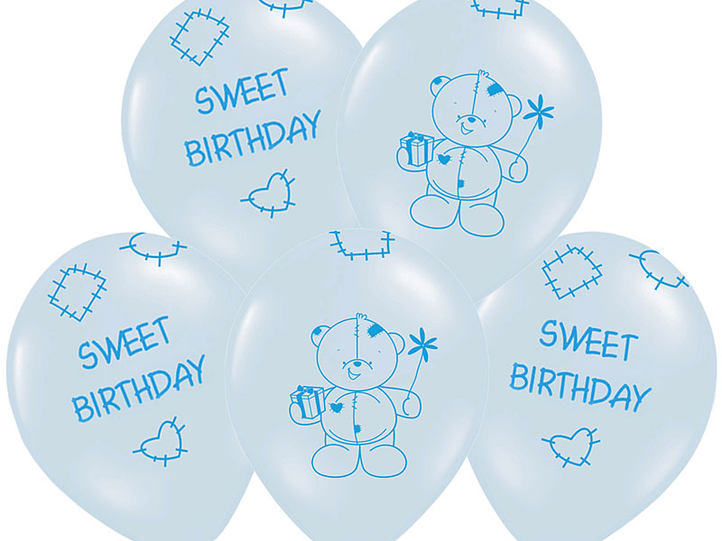 Luftballon Sweet Birthday Blau