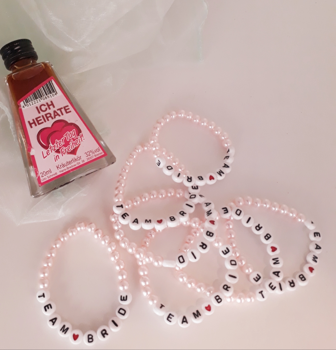 Perlenarmband Team Braut
