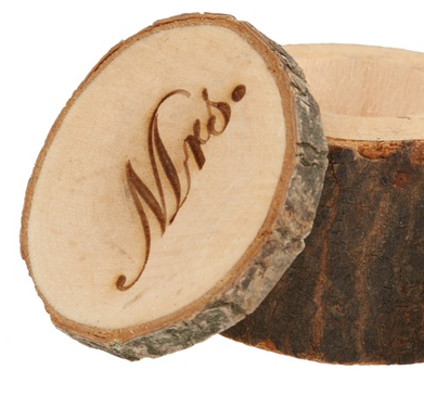 Ringdosen-Set Holzstamm Mr. & Mrs.