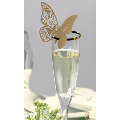 Tischkarte Papillon Vintage