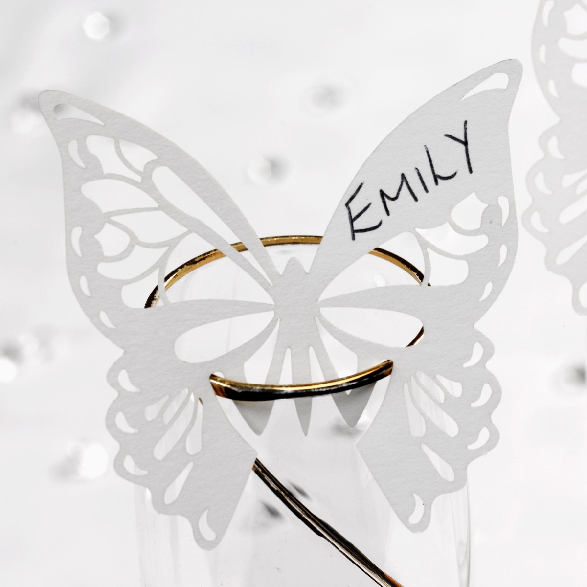 Tischkarte Schmetterling Vintage