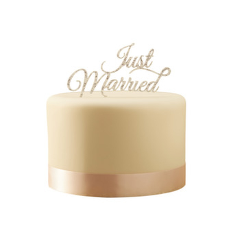 Tortendeko Just Married - Silber oder Gold