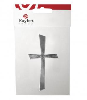 Wachsmotiv Kreuz Silber