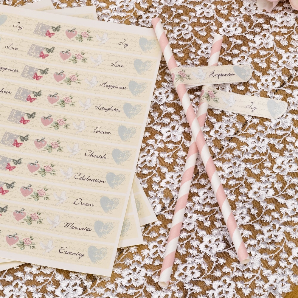 Strohhalmflagge Sweet Romance