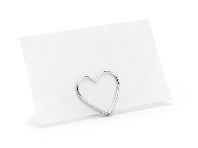 Tischkartenhalter Herz Silber