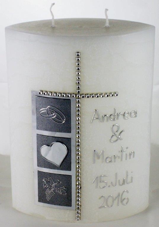 Kerzenpersonalisierung Silber