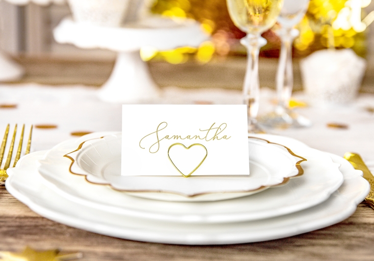 Tischkartenhalter Herz Gold