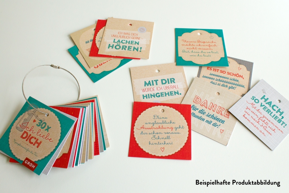 30 Ich liebe Dich-Kärtchen