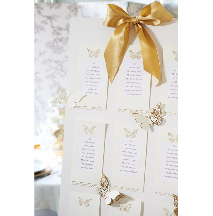 Tischkarte Papillon Vintage