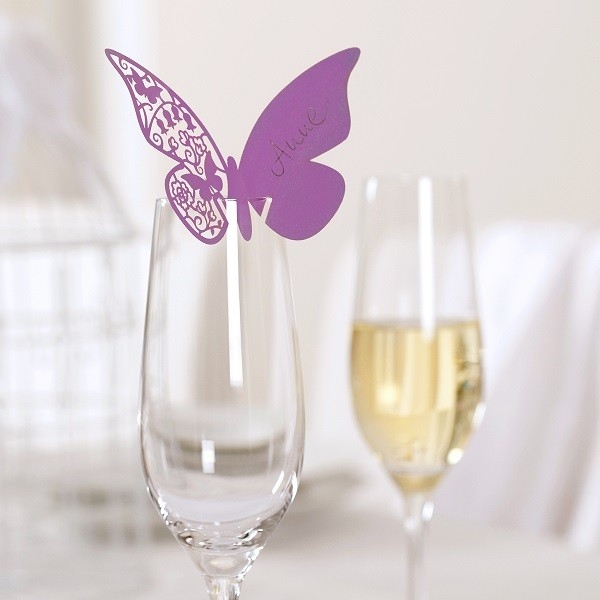 Tischkarte Papillon Vintage