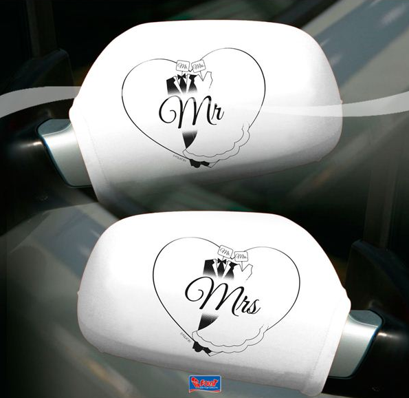 Autospiegel-Deko Mr. & Mrs.