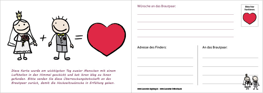 Ballonflugkarten Hochzeit