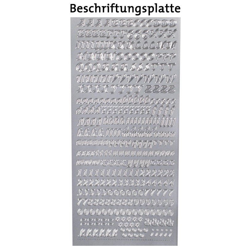 Beschriftungsplatte Silber