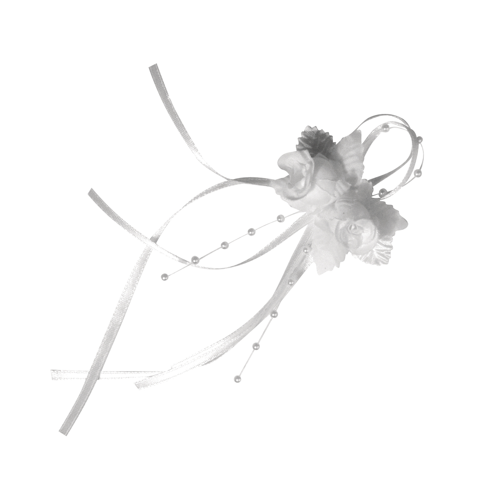 Hochzeitsanstecker Röschen Weiß