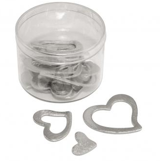 Holz-Dekostreuteile Herzen Gold/Silber