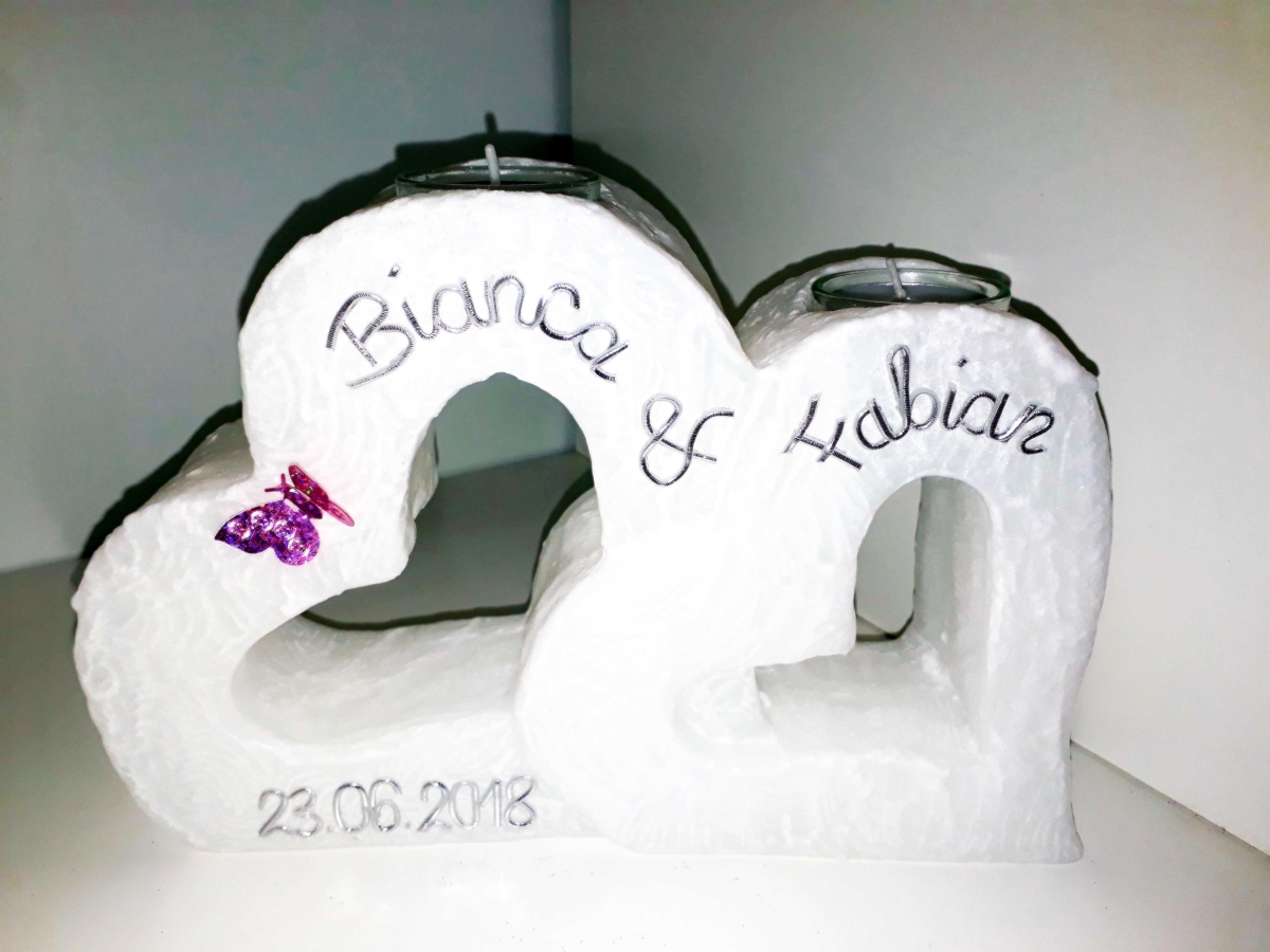 Kerzenpersonalisierung Silber 30 Buchstaben