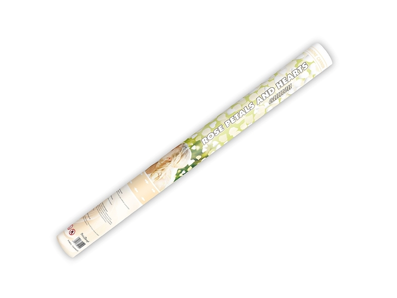 Konfettikanone Blüten und Herzen 60 cm